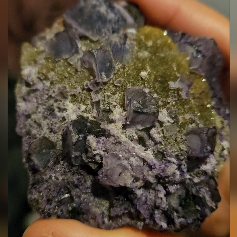 Blueberry Fluorite With Pyrite